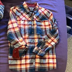 Legendary Whitetails Women's Plaid Button Down Shirt - Red, Blue, White